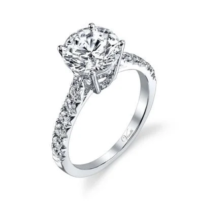 14K White Gold and Diamond Engagement Ring