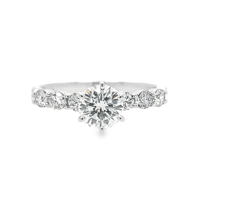 14K White Gold Diamond Engagement Ring - 1.30ctw