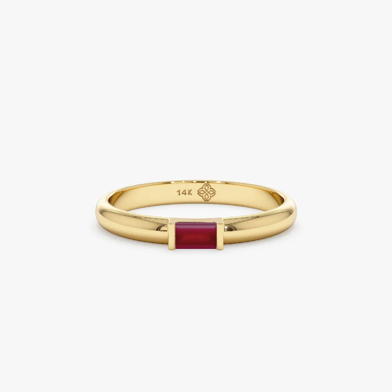 Baguette Ruby Dome Ring, Annie