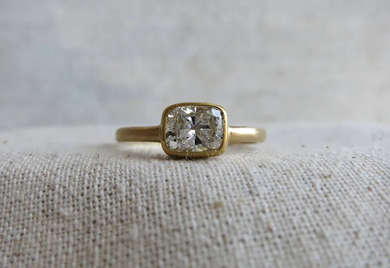 Cushion Cut White Diamond Ring | .80ct