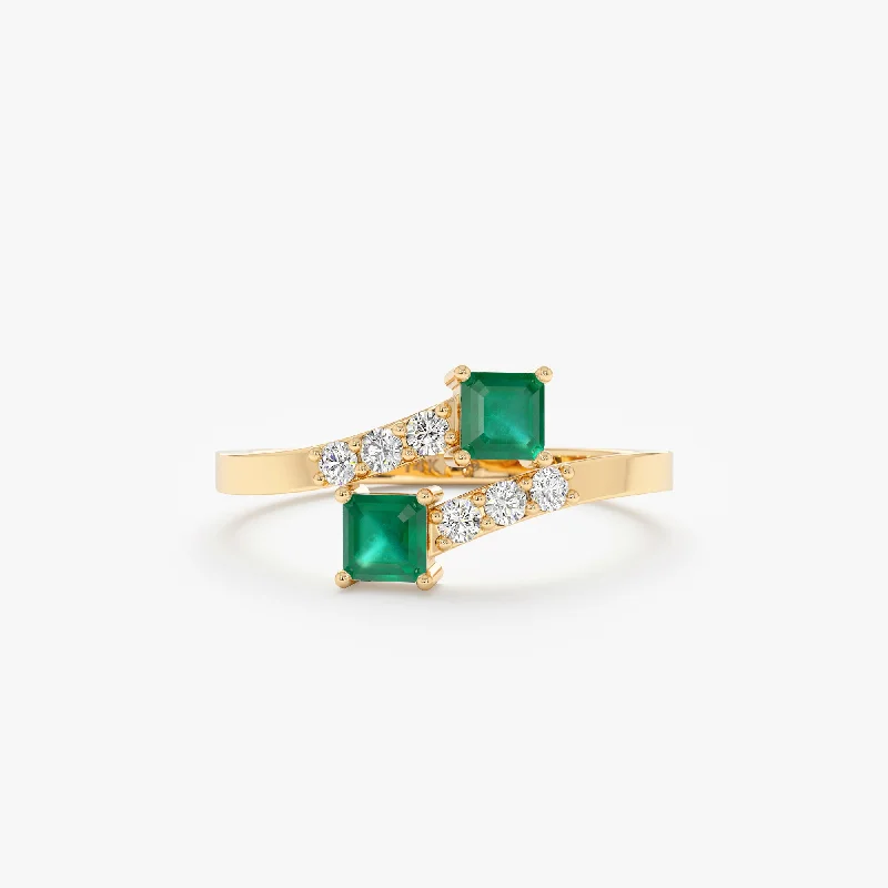 Emerald and Diamond Wrap Ring, Ezra