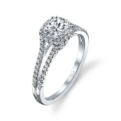 14K White Gold and Diamond Engagement Ring