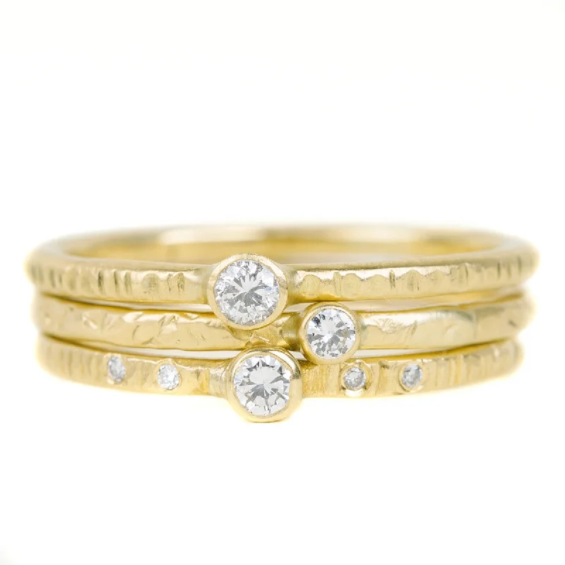 Goldyn Stacker Band - 18k Gold + Reclaimed Diamonds