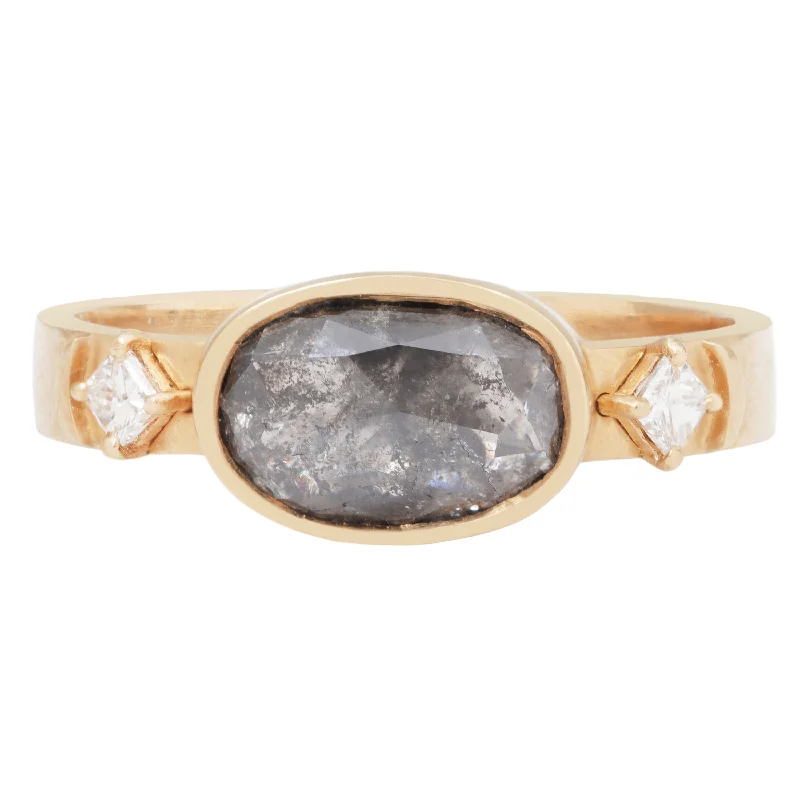 Gray Diamond Moon Totem Ring