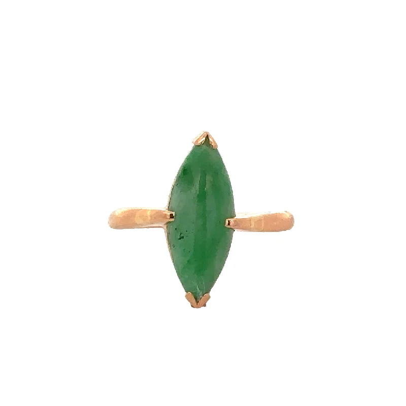 Jade Marquise Ring in 22k Yellow Gold