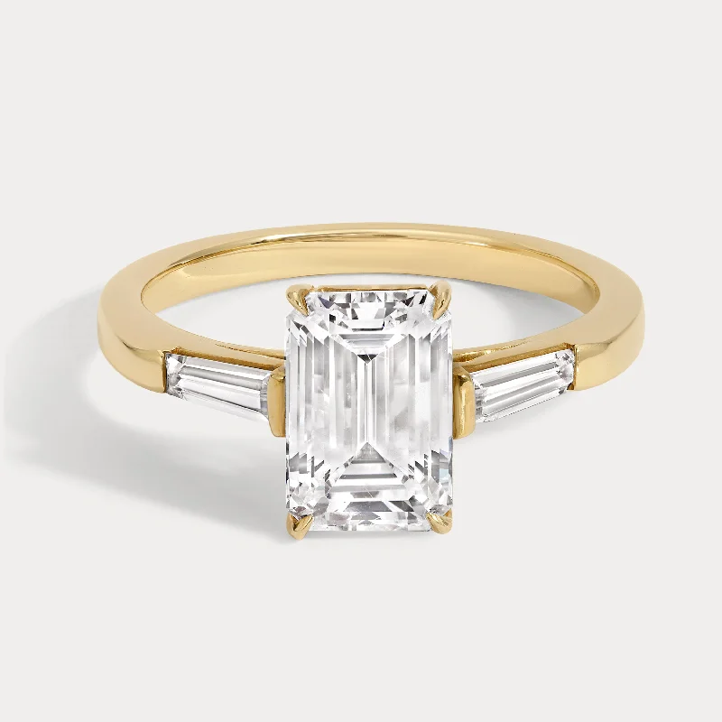 Lila - 2.25ct Emerald Cut Natural Diamond Ring