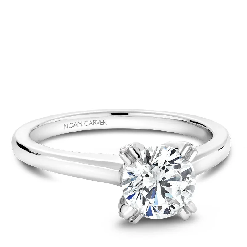 Noam Carver Solitaire with Diamond Detail Engagement Ring B002-02A