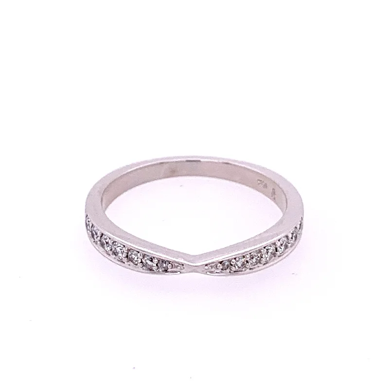 Pinched Diamond Band in White Gold