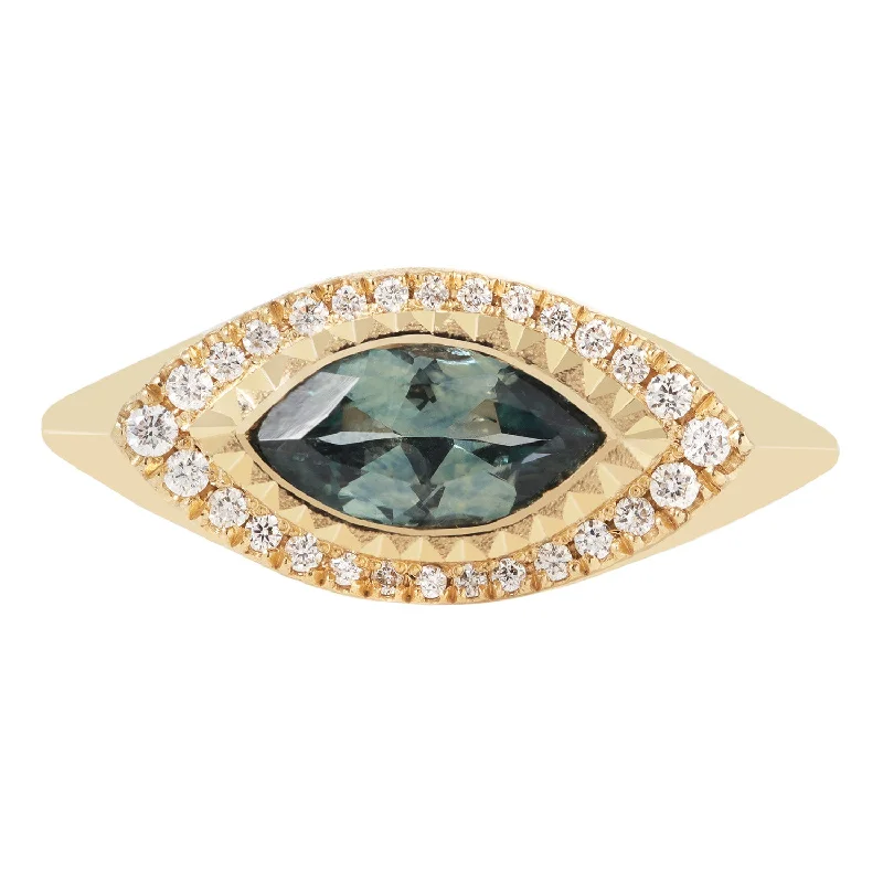 Sapphire Deco Eye Signet