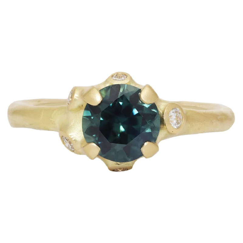 Sea Green Sapphire Cluster Ring