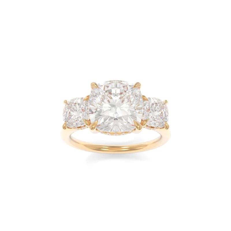 Taylor Three Stone Solitaire Cushion