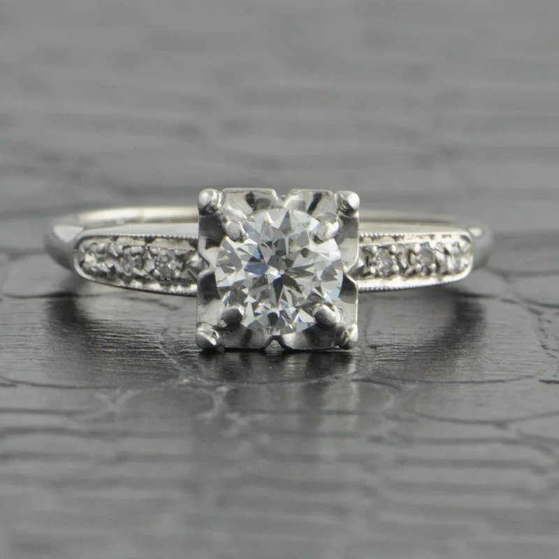 Vintage 1930s-40s Orange Blossom Old European Cut Diamond Engagement Ring