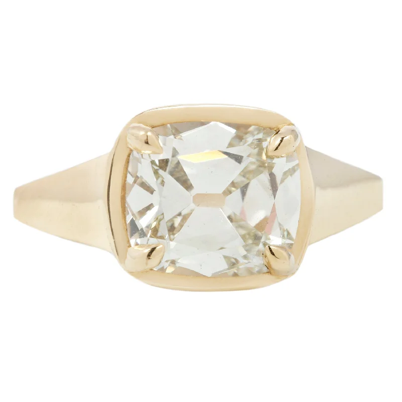 White Cushion Diamond Solitaire