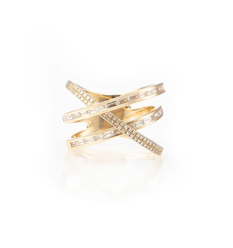 Baguette and Diamond Wrap Ring