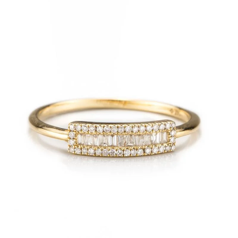 Baguette Petite Shield Ring