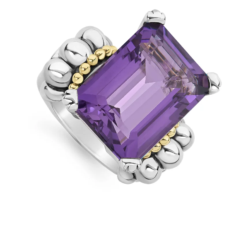 Glacier Extra Large Emerald-Cut Amethyst Ring