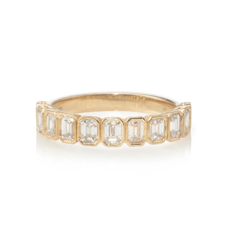 Noémie Petite Emerald Cut Half Eternity Band