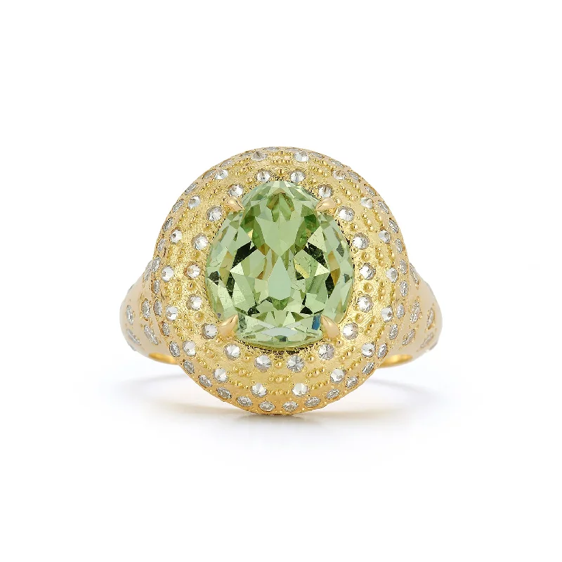 Renna x Alejandra Alonso Rojas Mint Garnet Sea Urchin Ring