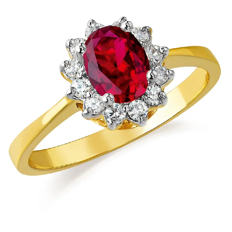 Tru-Ruby Cluster Ring