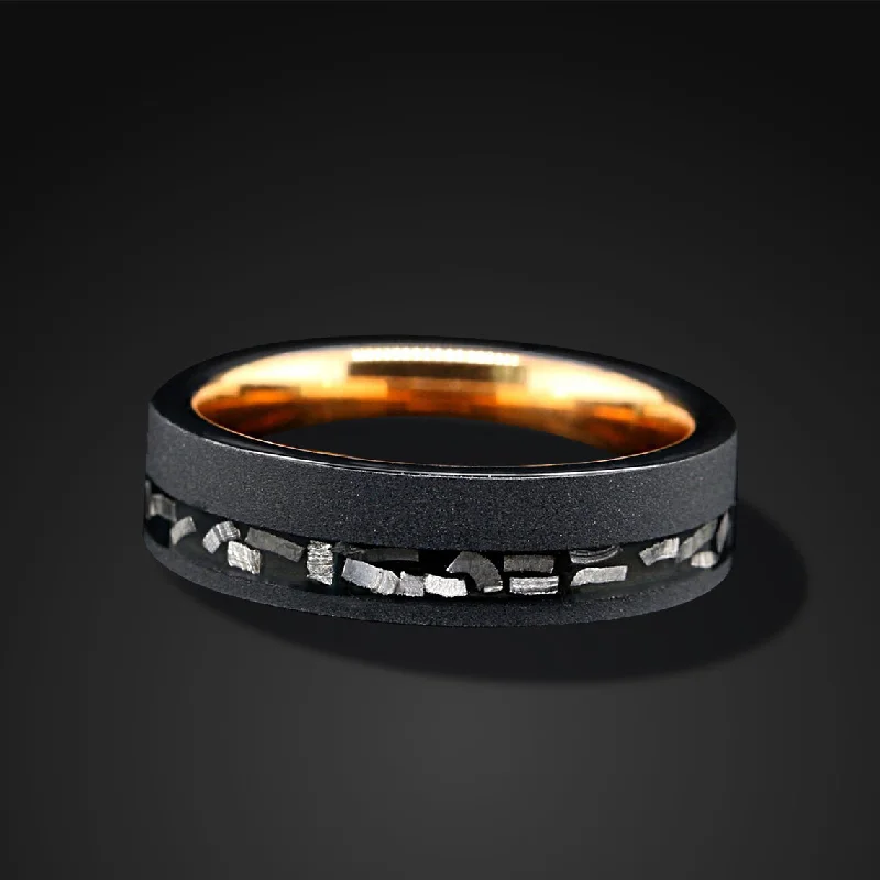 Meteorite Wedding Band | Tungsten Wedding Band for Her