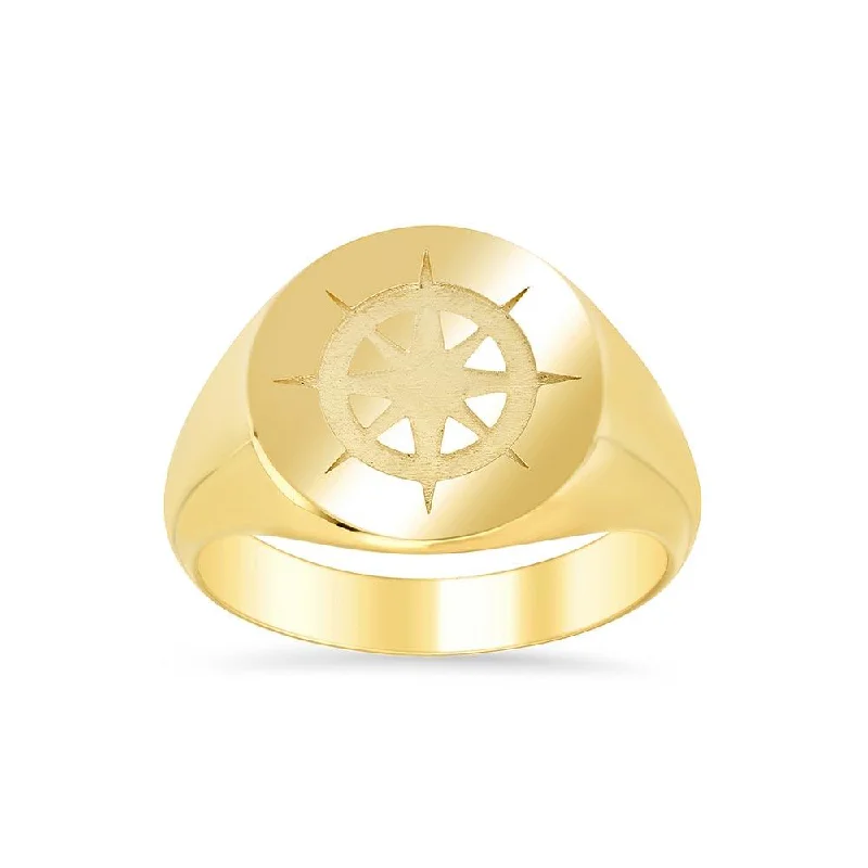 Compass Signet Ring for Men