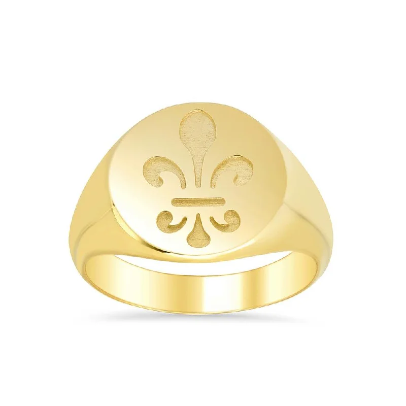 Fleur de Lis Signet Ring for Men