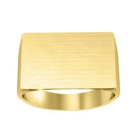 Wide Rectangular Signet Ring for Men - 19mm x 12mm