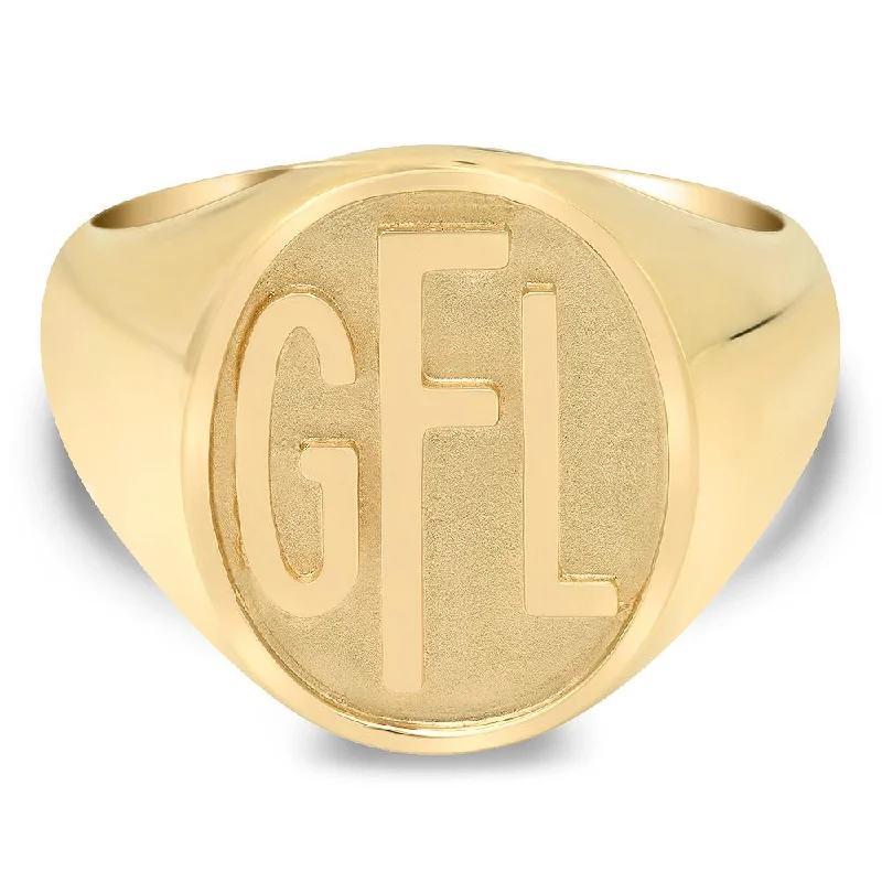 Raised Monogram Signet Ring