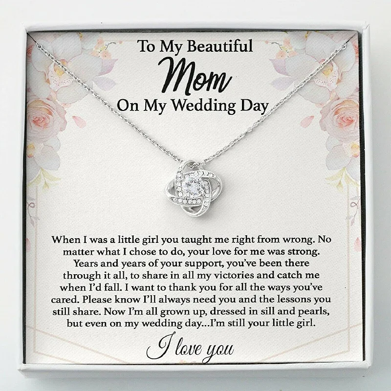 Wedding Necklace Gift Handmade Jewelry - To My Mother Of The Bride Necklace Gift From DaughterDaughter and Mother