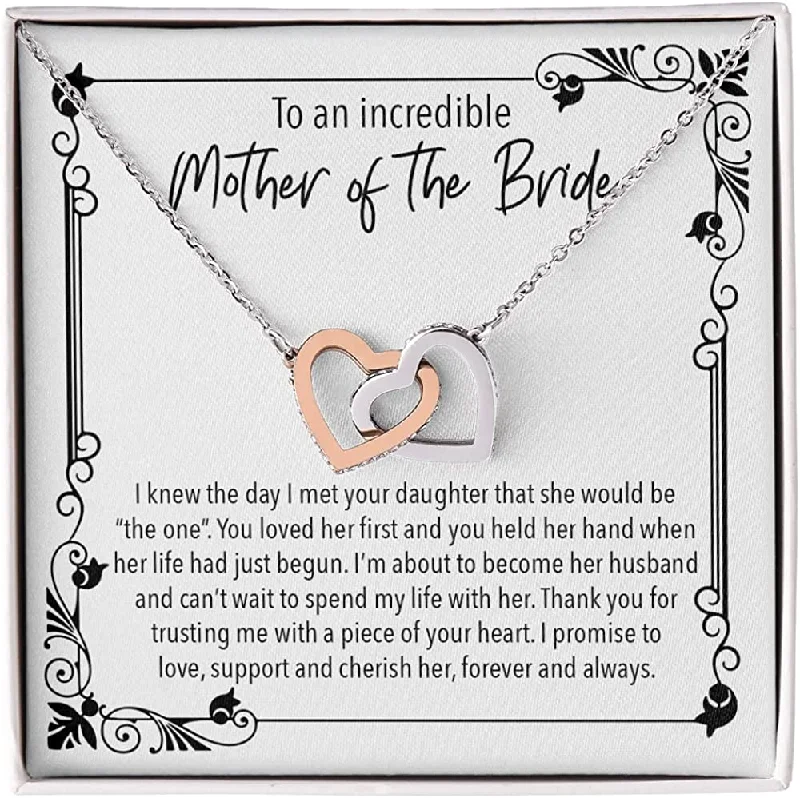 Wedding Necklace Gift Hearts To My Mother In Law Necklace From Daughter In Law Bride Wedding Day Mom of the Groom