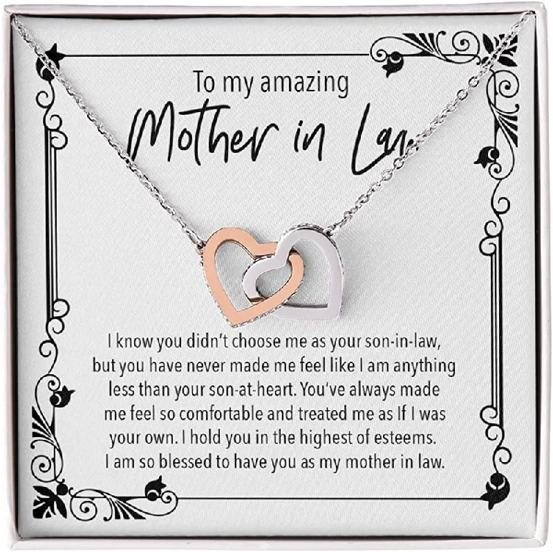 Wedding Necklace Gift Hearts To My Mother In Law Necklace Wedding Day From Son In Law Amazing Groom Mom of the Bride