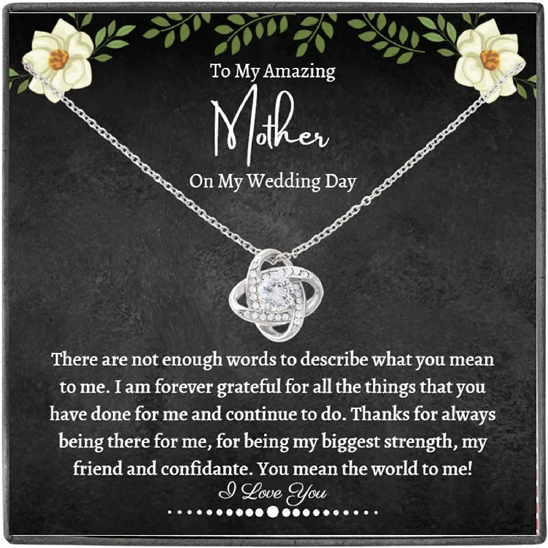 Wedding Necklace Gift Love Knot Gift From Daughter Mother Of The Bride Necklace From Bride Gift Mom Of Bride Present