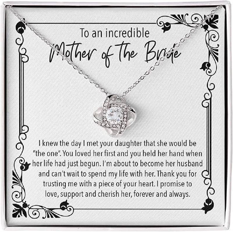 Wedding Necklace Gift Love Knot To My Mother In Law Necklace From Daughter In Law Bride Wedding Day Mom of the Groom