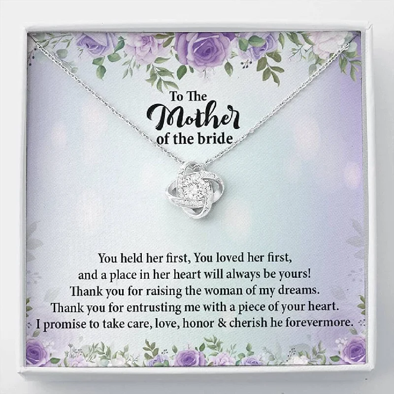 Wedding Necklace Gift Message Card Jewelry Pendant Necklace - Customized Mother of The Bride Necklace Gift to mom