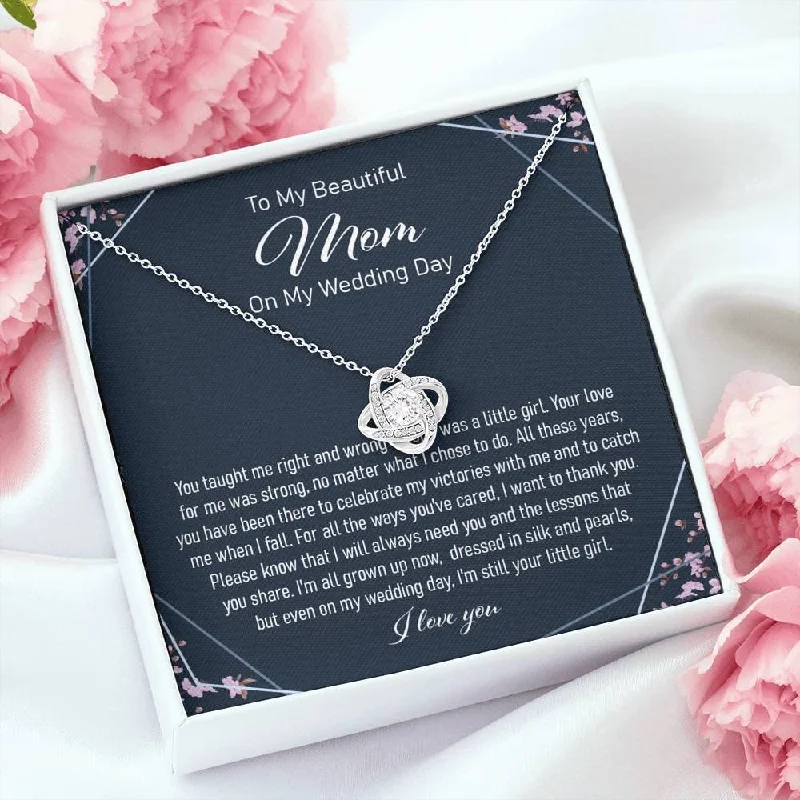 Wedding Necklace Gift Mom Necklace Mother of the Bride Gift from Daughter Love Knot Necklace Present for Mom on