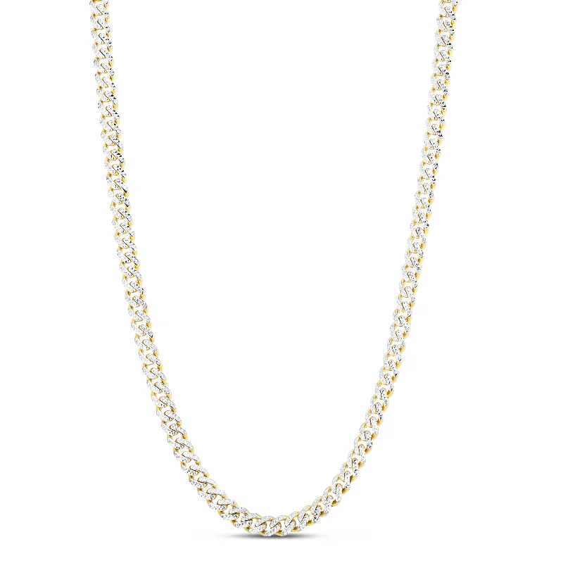 14K 6.5mm White Pave Modern Lite Miami Cuban Chain