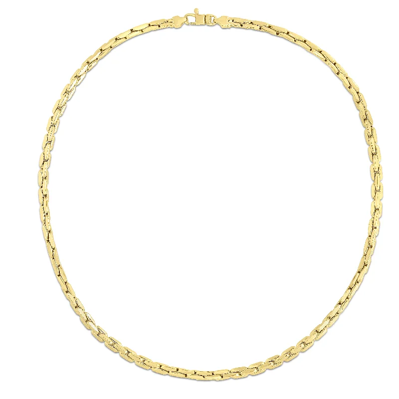 14K Gold Compressed Cable Link Necklace