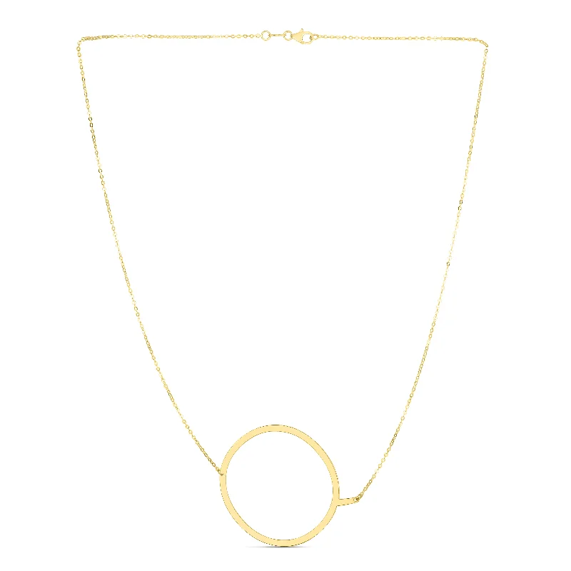 14K Gold Large Initial Q Necklace