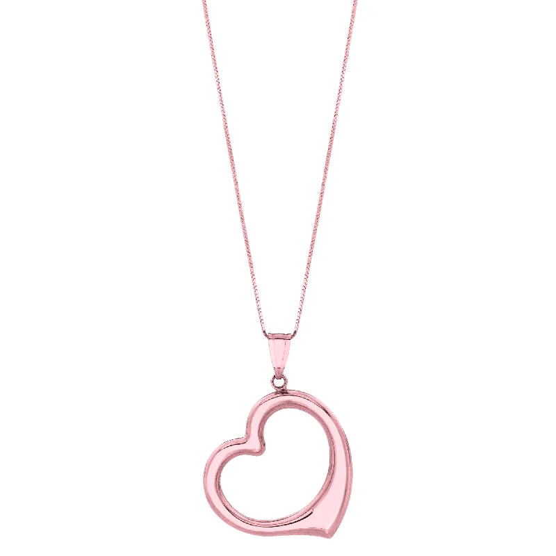 14K Gold Polished Heart Necklace