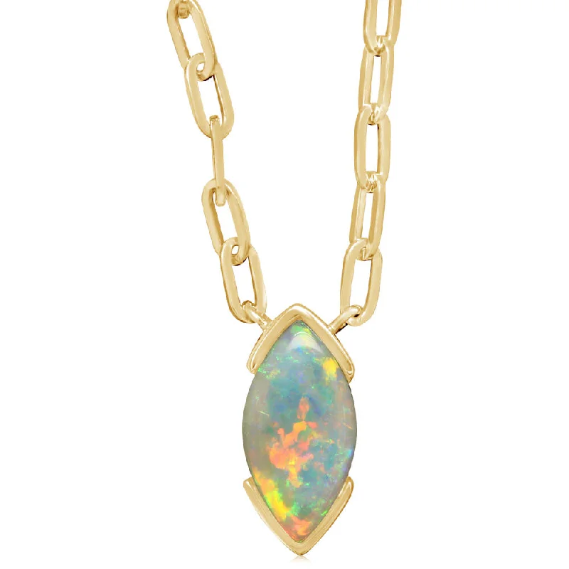 14K Yellow Gold Australian Opal/Diamond Neckpiece