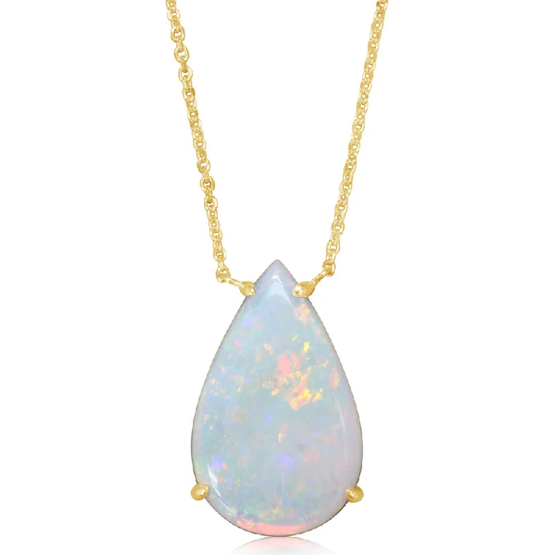 14K Yellow Gold Australian Opal Neckpiece