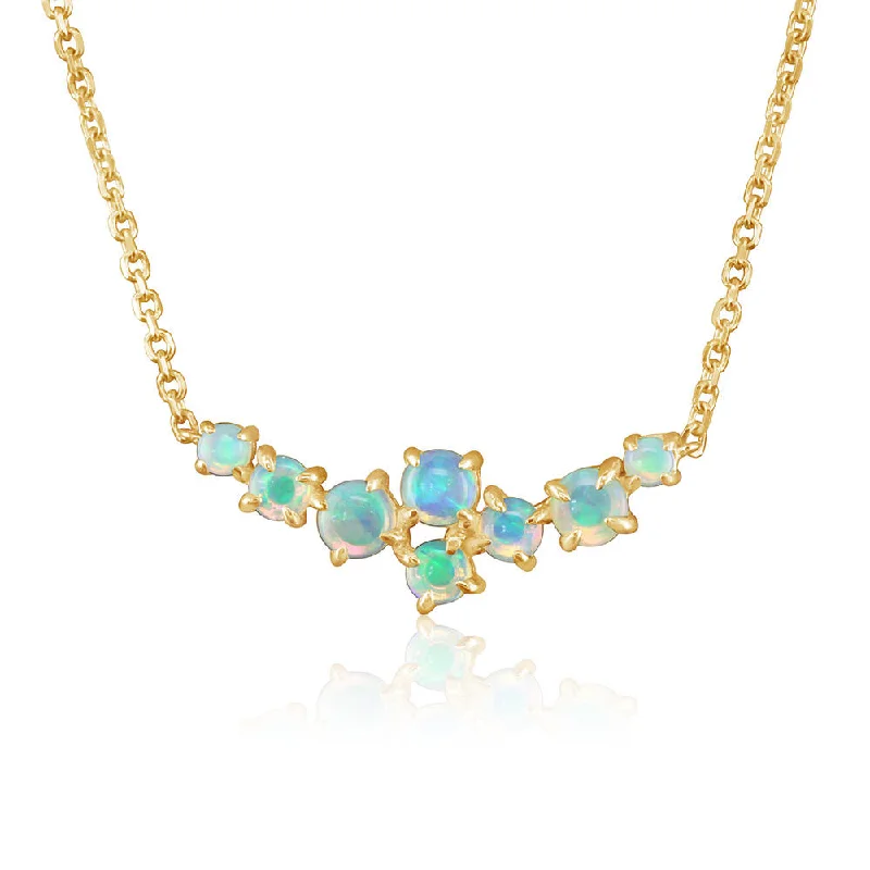 14K Yellow Gold Australian Opal Neckpiece