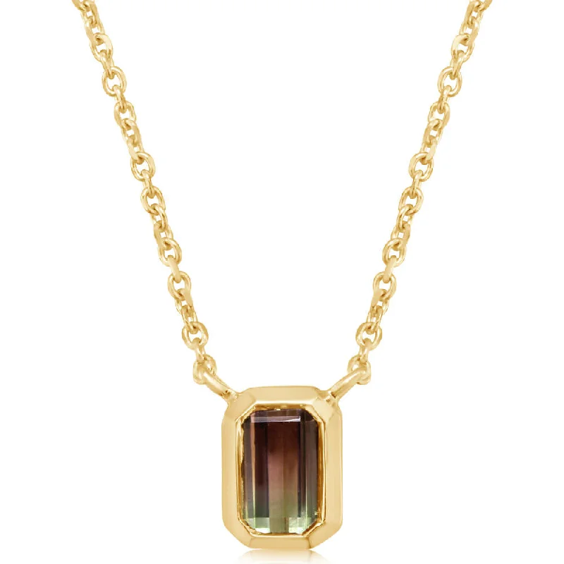 14K Yellow Gold Bi-Color Tourmaline Neckpiece