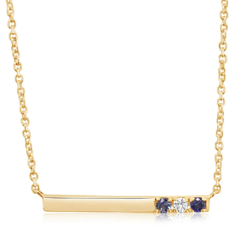 14K Yellow Gold Sapphire/Diamond Neckpiece