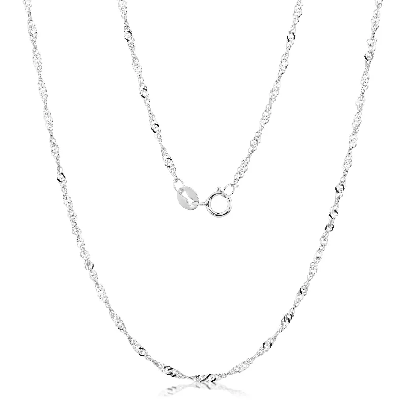 50CM singapore chain in 10 carat white gold