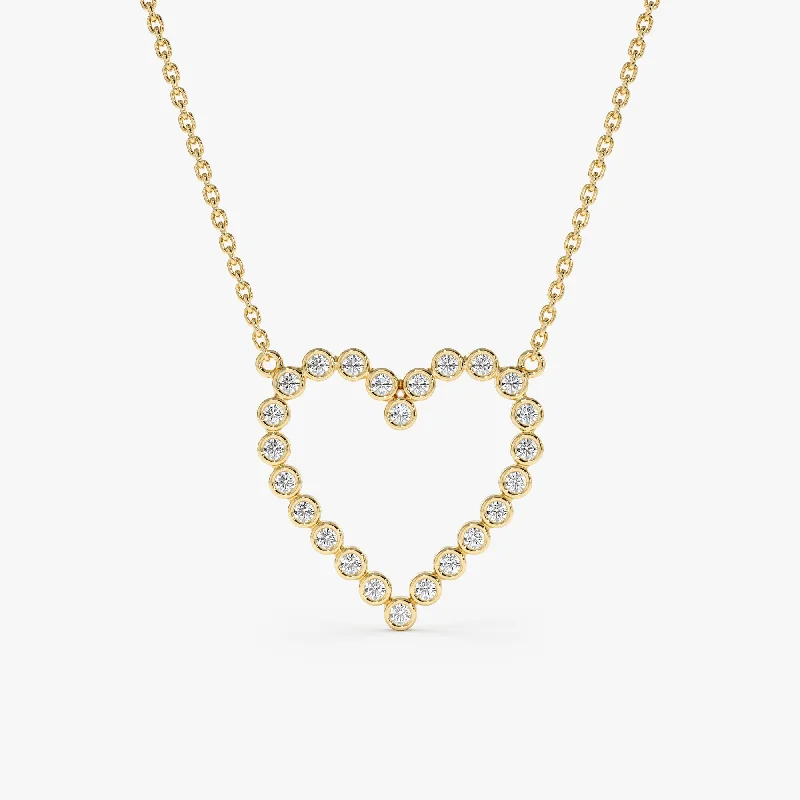 Bezel Diamond Heart Necklace, Ildi