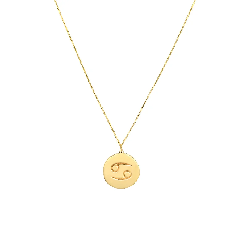 Cancer Organic Disc Pendant Necklace