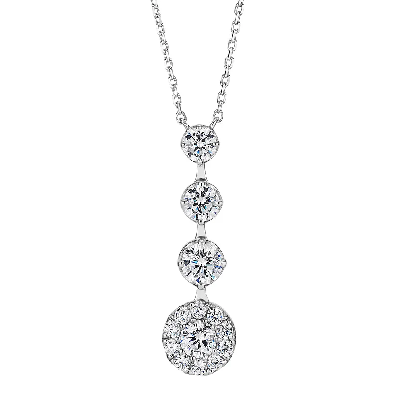 Celeste Round Brilliant drop necklace with 1.27 carats* of diamond simulants in sterling silver