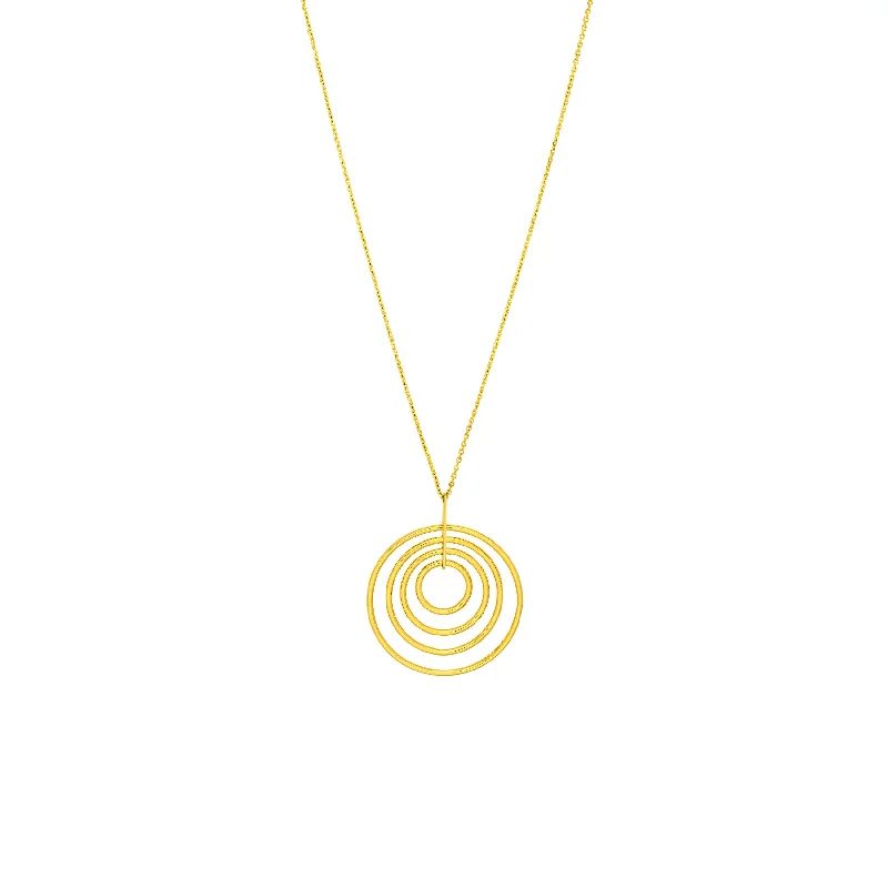 Concentric Circle Pendant Necklace