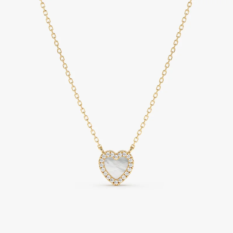 Diamond and Pearl Heart Necklace, Zhuri